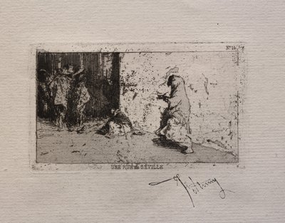 Ulica w Sewilli autorstwa Mariano Fortuny y Marsal