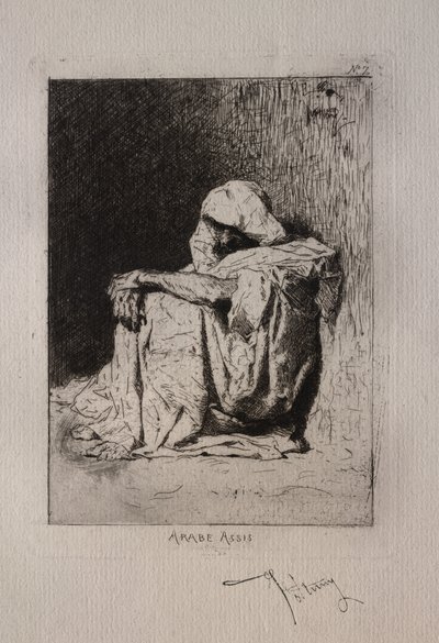 Siedzący Arab autorstwa Mariano Fortuny y Marsal