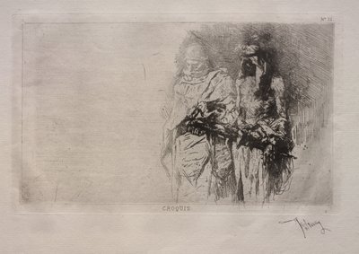 Szkic (dwie postacie arabskie) autorstwa Mariano Fortuny y Marsal