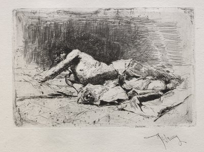 Człowiek toczący się brud. autorstwa Mariano José María Bernardo Fortuny y Carbó
