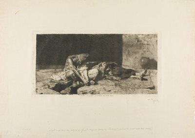 Arab oglądający ciało swojego przyjaciela autorstwa Mariano Fortuny y Marsal