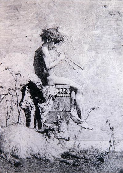 Sielanka (akwaforta) autorstwa Mariano José María Bernardo Fortuny y Carbó