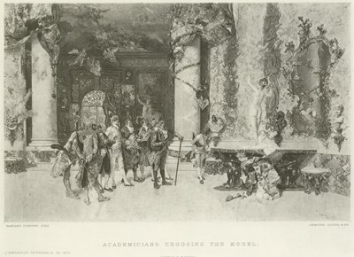 Akademicy wybierający model (grawiura) autorstwa Mariano José María Bernardo Fortuny y Carbó