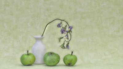Delikatna martwa natura z motywami roślinnymi autorstwa Marie-anne Stas