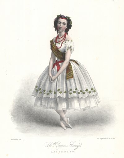 Francuska tancerka baletowa Emma Livry w balecie Herkulanum Feliciena Davida w Operze Paryskiej autorstwa Marie Alexandre (after) Alophe