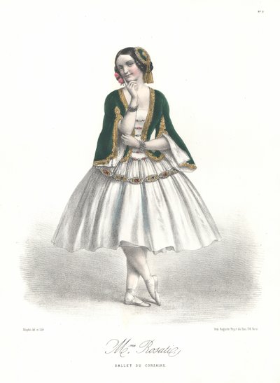 Włoska tancerka baletowa Carolina Rosati w balecie Adolphe Adama Le Corsaire w Operze Paryskiej autorstwa Marie Alexandre (after) Alophe
