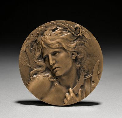 Medal wręczony Loïe Fuller przez rząd francuski: Orfeusz przy wejściu do podziemi (awers) autorstwa Marie Alexandre Lucien Coudray