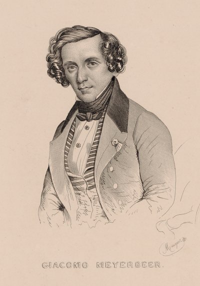 Portret kompozytora Giacomo Meyerbeera 1791-1864, 1836. autorstwa Marie Alexandre Menut Alophe