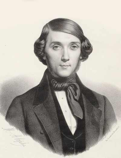Portret pianisty i kompozytora Jean-Henri Raviny 1818-1906, ok. 1845. autorstwa Marie Alexandre Menut Alophe