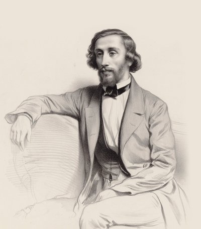 Portret pianisty i kompozytora Juliusa Schulhoffa 1825-1898 , 1854. autorstwa Marie Alexandre Menut Alophe