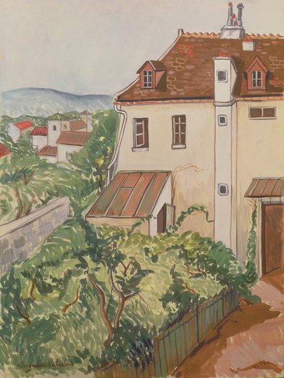 Widok na ogród (wc i ołówek na papierze) autorstwa Marie Clementine (Suzanne) Valadon