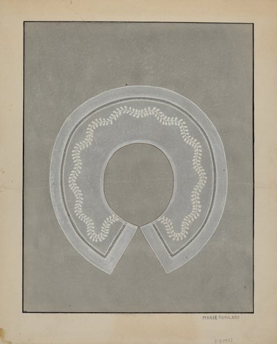 Haftowany lniany kołnierzyk, ok. 1936. autorstwa Marie Famularo