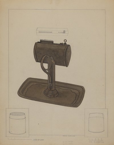 Lampa i sitko do łoju, ok. 1930 r. 1936. autorstwa Marie Famularo