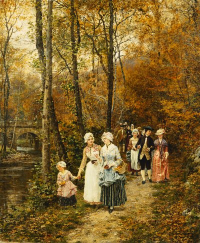 Popołudniowy spacer, 1879 autorstwa Marie Francois Firmin Girard