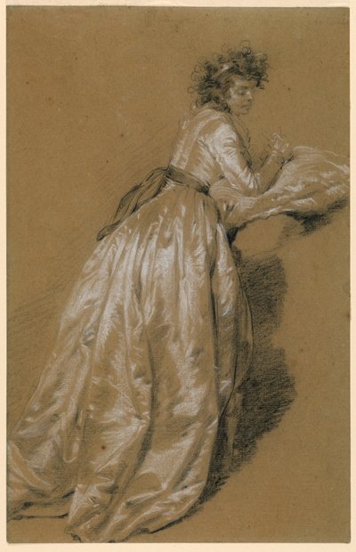 Stojąca kobieta w białej sukni autorstwa Marie Françoise Constance Mayer
