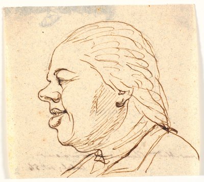 Portret męski. Profil po lewej. Karykatura autorstwa Marie Jeanne Clemens