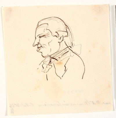 Portret męski. Profil po lewej. Karykatura autorstwa Marie Jeanne Clemens