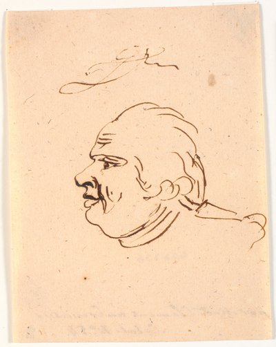 Portret męski. Profil po lewej. Karykatura autorstwa Marie Jeanne Clemens