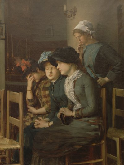 Młoda dziewczyna z gęsiami (olej na płótnie) autorstwa Marie Mrs Dujardin-Beaumetz Petiet