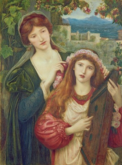 Dzieciństwo św. Cecylii autorstwa Marie Spartali Stillman