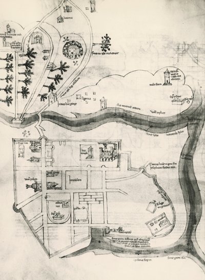 Mapa Jerozolimy, z Księgi Tajemnic Wiernych Krzyża (Liber Secretorum Fidelium Crucis) autorstwa Marino the Elder (after) Sanuto
