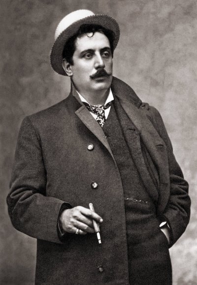 Portret muzyka kompozytora Giacomo Pucciniego (1858-1924) autorstwa Mario Nunes Vais