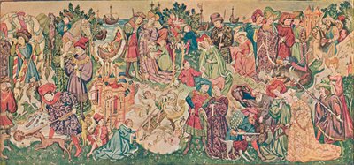 Akwarele przedstawiające jeden z Gobelinów Hardwicke, ok. 1902 r. autorstwa Marion Reid