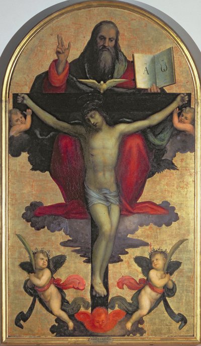 Trójca Święta (tempera na panelu) autorstwa Mariotto Albertinelli