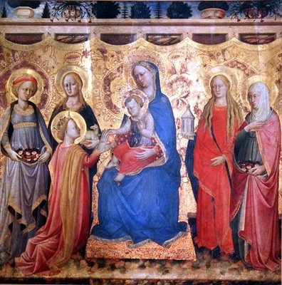 Mistyczne zaślubiny św. Katarzyny (tempera na płycie) autorstwa Mariotto di Cristofano