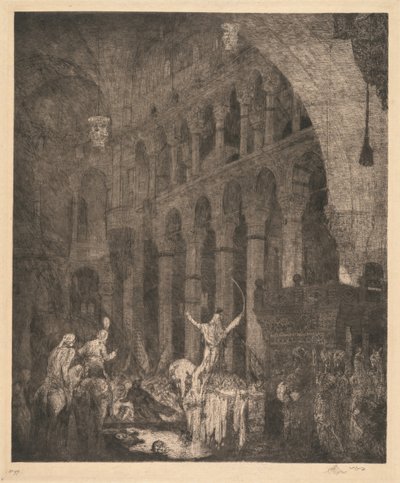 Mohammed II w Aye Sophia autorstwa Marius Alexander Jacques Bauer