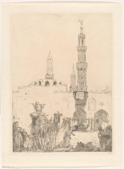 Meczet Al-Azhar w Kairze autorstwa Marius Bauer (signed by artist)