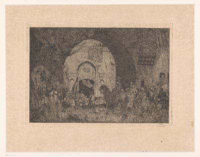 Jeźdźcy ze Wschodu i ludzie przy bramie autorstwa Marius Bauer (signed by artist)