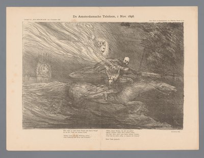 Telefon z Amsterdamu, 1 listopada 1896 (tytuł na obiekcie) autorstwa Marius Bauer