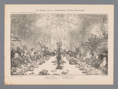 Bankiet Towarzystwa Rysunkowego Hollandsche (tytuł na obiekcie) autorstwa Marius Bauer