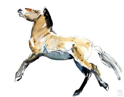 Wolny (Przewalski), 2012, (media mieszane na papierze) autorstwa Mark Adlington