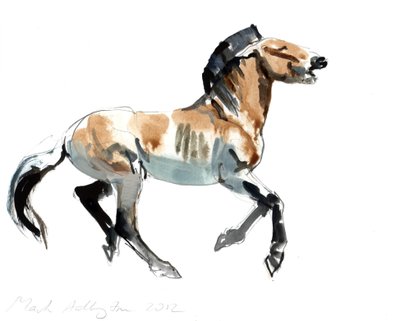 Grecki (Przewalski), 2012, (media mieszane na papierze) autorstwa Mark Adlington