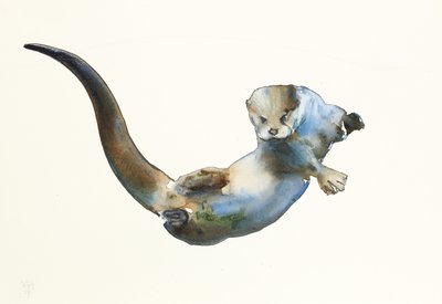 Hunter, 2014, (akwarela na papierze) autorstwa Mark Adlington