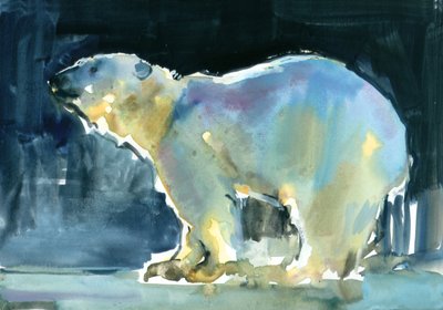 Lodowa sylwetka, 2016, (akwarela i gwasz na papierze) autorstwa Mark Adlington