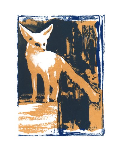 Mały lisek pustyni, 2015, (sitodruk) autorstwa Mark Adlington