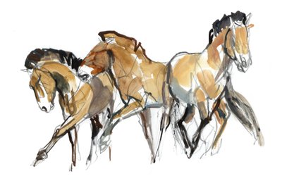 Mistral Three (Przewalski), 2013 (tusz Sennelier, akwarela i gwasz) autorstwa Mark Adlington