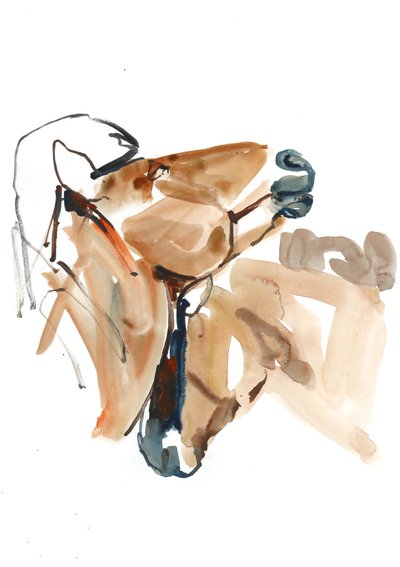 Nuzzle (Przewalski), 2013 (tusz Sennelier, akwarela i gwasz) autorstwa Mark Adlington