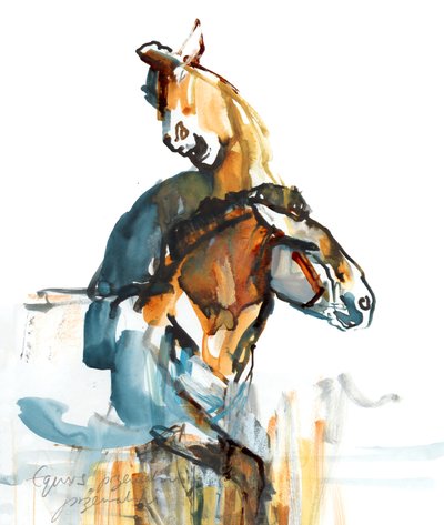 Paleolit (Przewalski), 2013 (tusz Sennelier, akwarela i gwasz) autorstwa Mark Adlington
