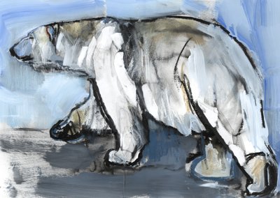 Polar, 2013, (media mieszane i kolaż na papierze) autorstwa Mark Adlington