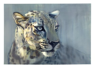 Predator II (leopard arabski), 2009 (olej na papierze) autorstwa Mark Adlington