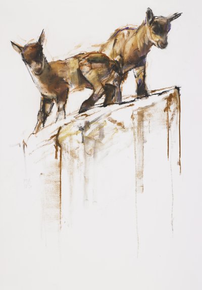 Rock Play, 2005 (węgiel i conte na papierze) autorstwa Mark Adlington