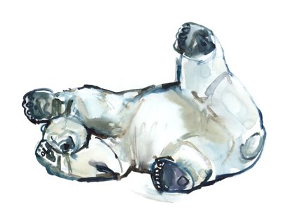 Snow Rub (Niedźwiedź polarny), 2013 (akwarela i gwasz na papierze) autorstwa Mark Adlington