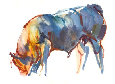 Letni zachód słońca, 2010, (akwarela i gwasz na papierze) autorstwa Mark Adlington