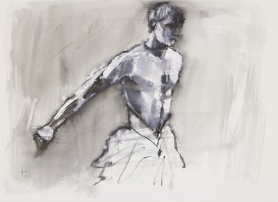 Jezioro łabędzie, 2001 (technika mieszana na papierze) autorstwa Mark Adlington