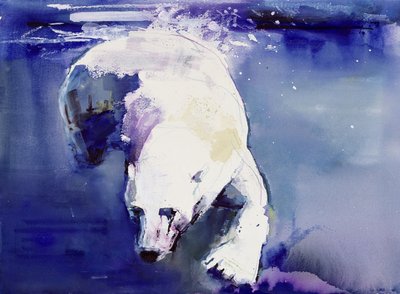 Underwater Bear, 1999 (media mieszane na papierze) autorstwa Mark Adlington