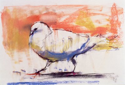 Walking Dove, Trasierra, 1998 (conte i węgiel na papierze) autorstwa Mark Adlington